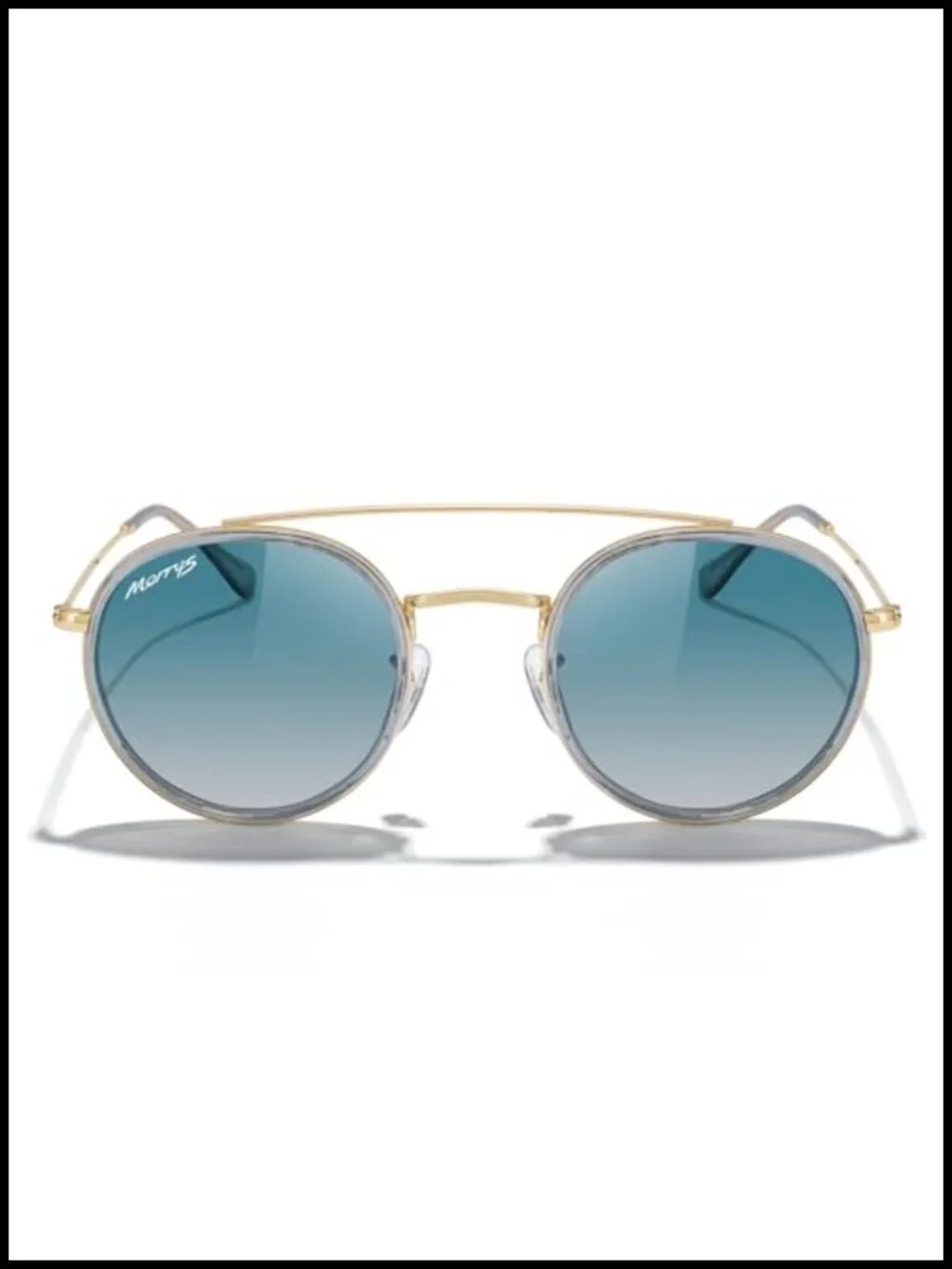 Retro Round Polarized Sunglasses Unisex Double Bridge Sun Glasses